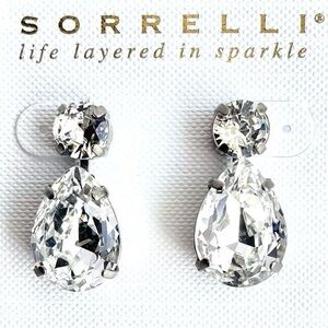 Sorrelli Clear Crystal Drop Earrings NWT